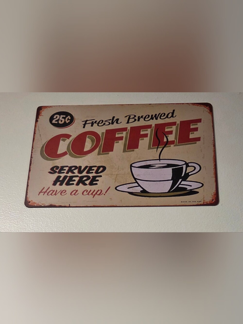 Vintage-Style Coffee Wall Tin Sign | 8x12 | Retro Kitchen Decor ☕